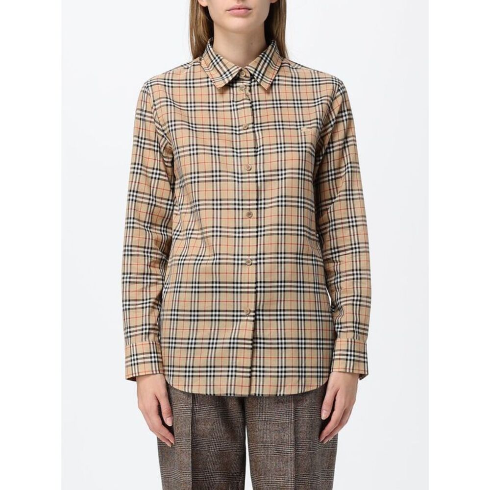 Burberry Women Burberry Slim Fit Long-Sleeved Cotton Shirt In Vintage Check